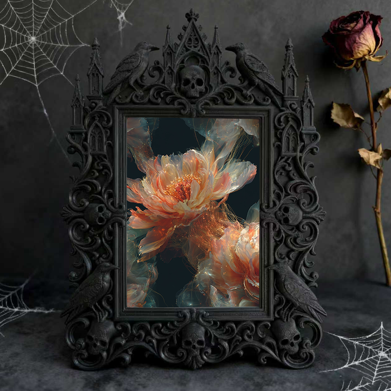 Insta-popular Gothic Dark-style Photo Frame | Dark Academia Dormitory Desk Organizer Decor, Photo Ornament, Wall/Table Dual-use, Durable Fra