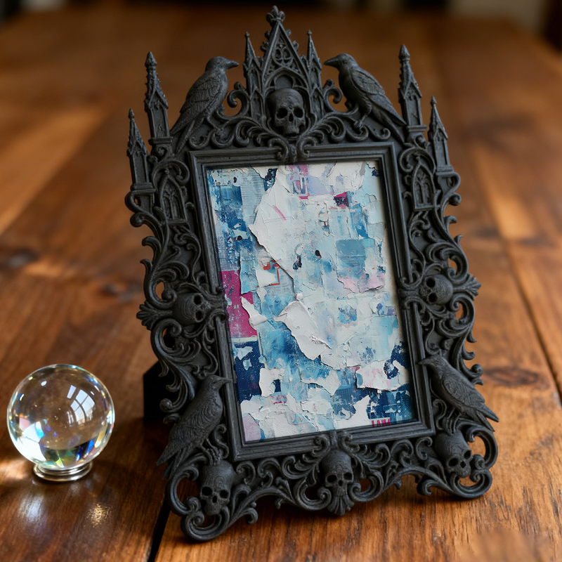 Shop-top-pick Gothic Dark-style Photo Frame | Vampire-themed Bedroom Closet Decor, Photo Ornament, Wall-mountable & Tabletop, Lightweight Fr