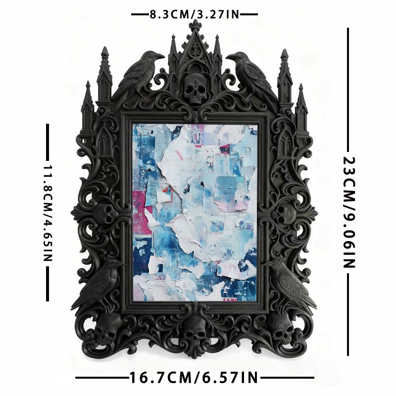 Shop-top-pick Gothic Dark-style Photo Frame | Vampire-themed Bedroom Closet Decor, Photo Ornament, Wall-mountable & Tabletop, Lightweight Fr