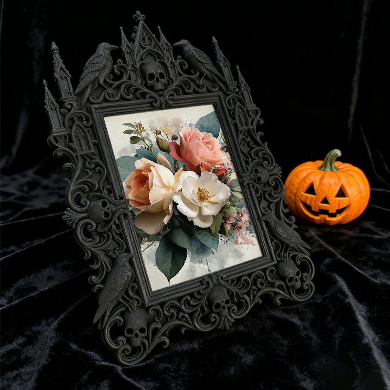 Trend-alert Gothic Dark-style Photo Frame | Dark Academia Study Room Wall Decor, Photo Ornament, Wall/Table Dual-use, Eco-friendly Frame