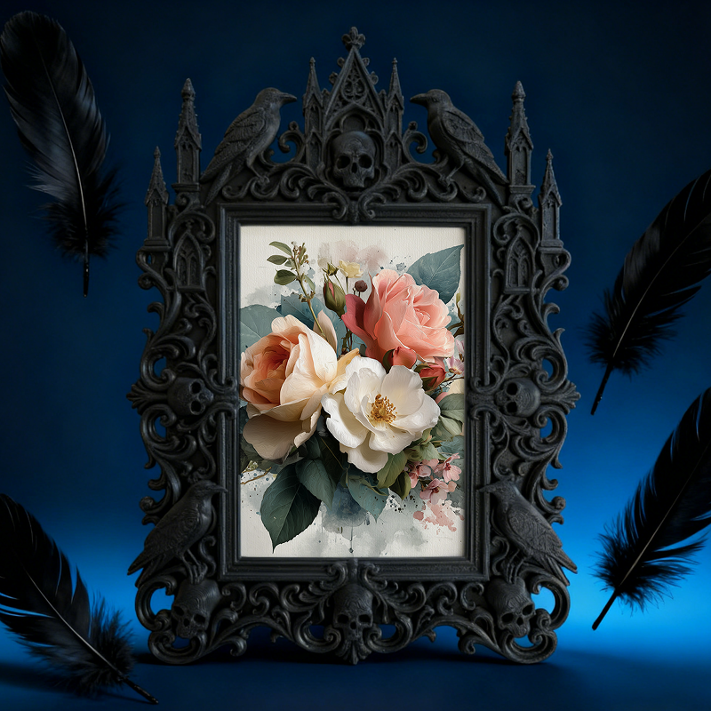 Trend-alert Gothic Dark-style Photo Frame | Dark Academia Study Room Wall Decor, Photo Ornament, Wall/Table Dual-use, Eco-friendly Frame