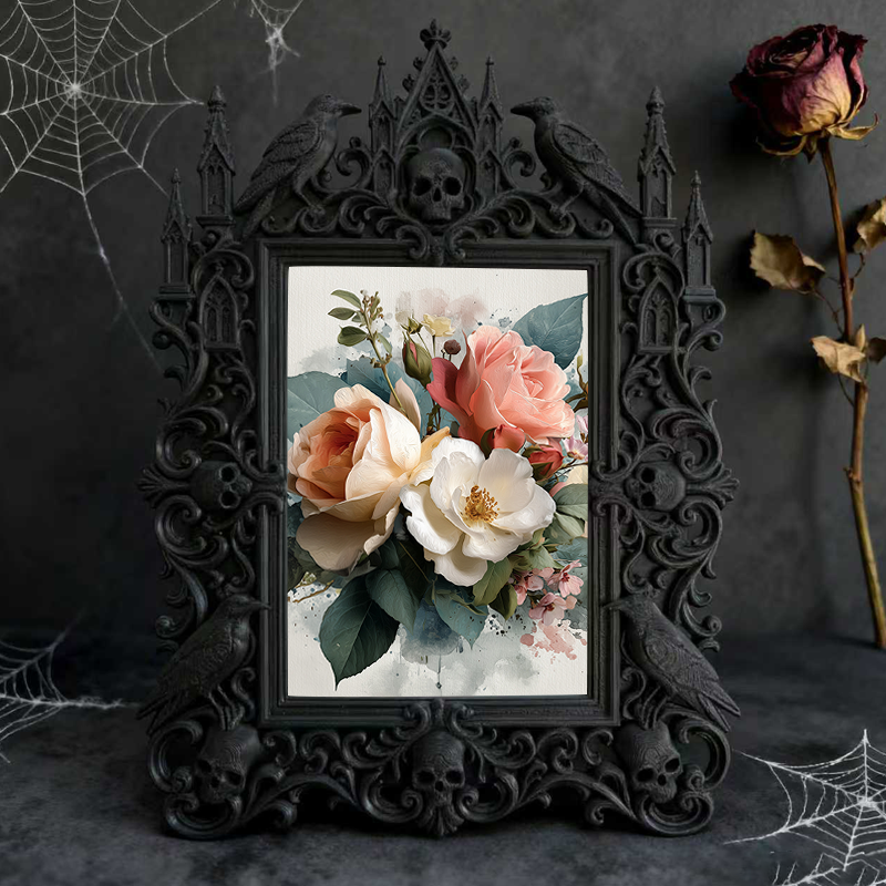 Trend-alert Gothic Dark-style Photo Frame | Dark Academia Study Room Wall Decor, Photo Ornament, Wall/Table Dual-use, Eco-friendly Frame