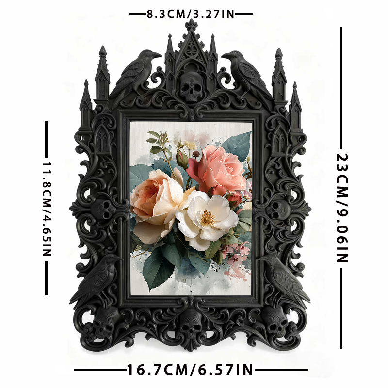 Trend-alert Gothic Dark-style Photo Frame | Dark Academia Study Room Wall Decor, Photo Ornament, Wall/Table Dual-use, Eco-friendly Frame