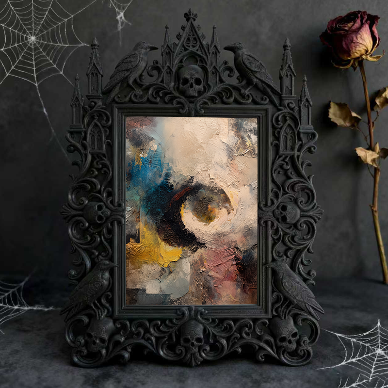 Must-snag Gothic Dark-style Photo Frame | Gothic Balcony Table Decor, Photo Ornament, Wall-mountable & Tabletop, Slim Frame