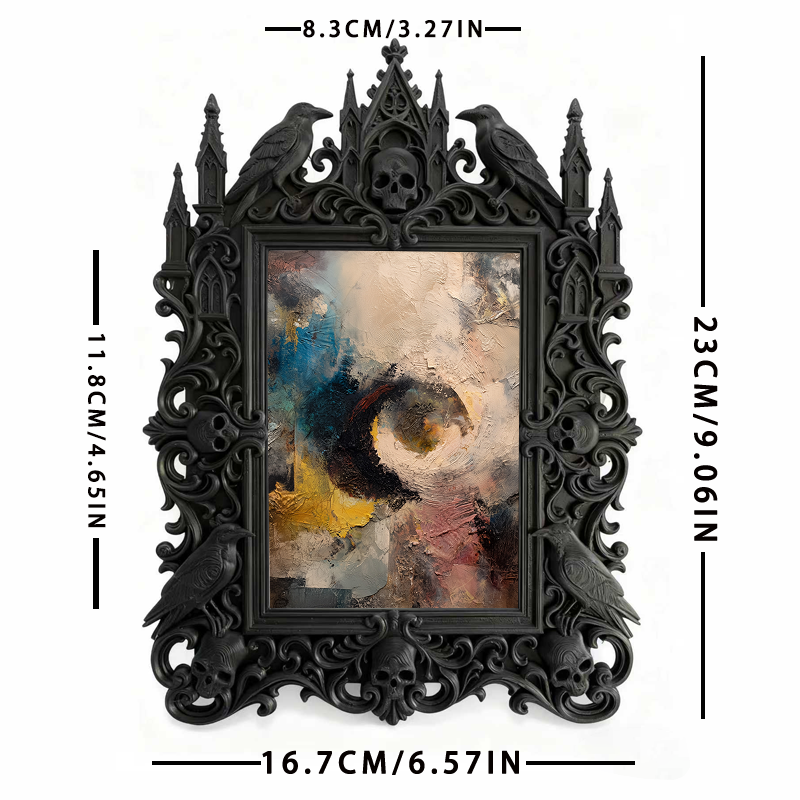 Must-snag Gothic Dark-style Photo Frame | Gothic Balcony Table Decor, Photo Ornament, Wall-mountable & Tabletop, Slim Frame