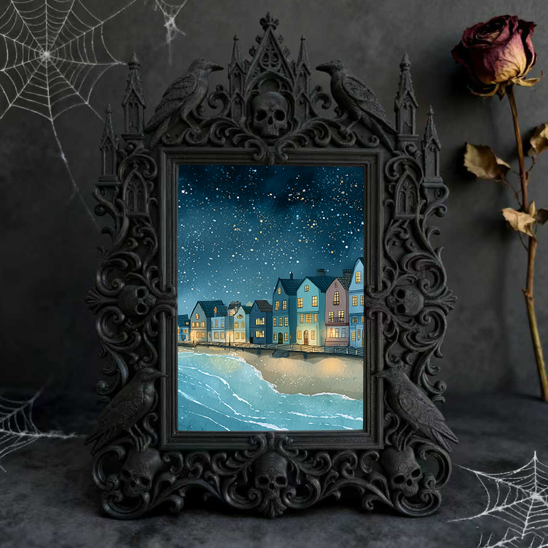 5-star-hit Gothic Dark-style Photo Frame | Werewolf-themed Cabin Living Room Decor, Photo Ornament, Dual-use Display, Sturdy Frame