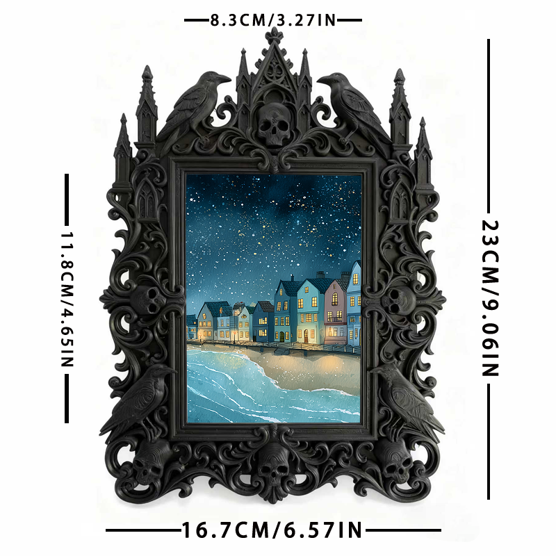 5-star-hit Gothic Dark-style Photo Frame | Werewolf-themed Cabin Living Room Decor, Photo Ornament, Dual-use Display, Sturdy Frame