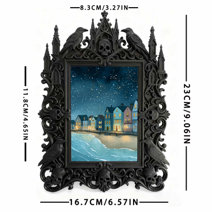 5-star-hit Gothic Dark-style Photo Frame | Werewolf-themed Cabin Living Room Decor, Photo Ornament, Dual-use Display, Sturdy Frame