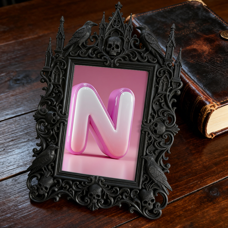 Exclusive-stock-pick Gothic Dark-style Photo Frame | Occult Home Meditation Room Decor, Photo Ornament, Wall-mountable & Tabletop, Collectib