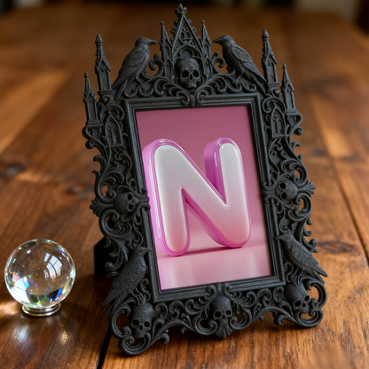 Exclusive-stock-pick Gothic Dark-style Photo Frame | Occult Home Meditation Room Decor, Photo Ornament, Wall-mountable & Tabletop, Collectib