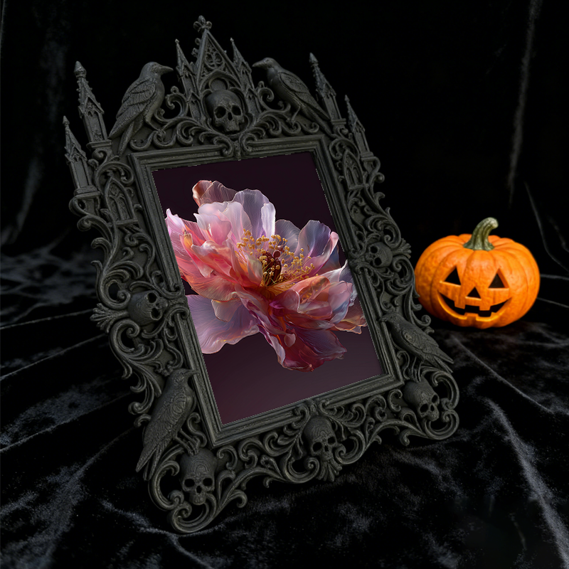 Rare-find Gothic Dark-style Photo Frame | Gothic Garage Storage Shelf Decor, Photo Ornament, Wall/Table Dual-use, Rustic Frame