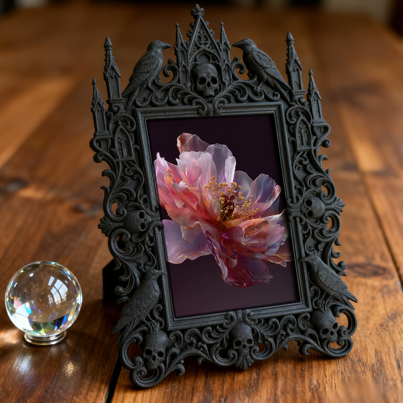 Rare-find Gothic Dark-style Photo Frame | Gothic Garage Storage Shelf Decor, Photo Ornament, Wall/Table Dual-use, Rustic Frame