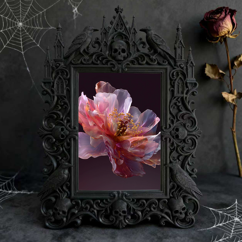 Rare-find Gothic Dark-style Photo Frame | Gothic Garage Storage Shelf Decor, Photo Ornament, Wall/Table Dual-use, Rustic Frame