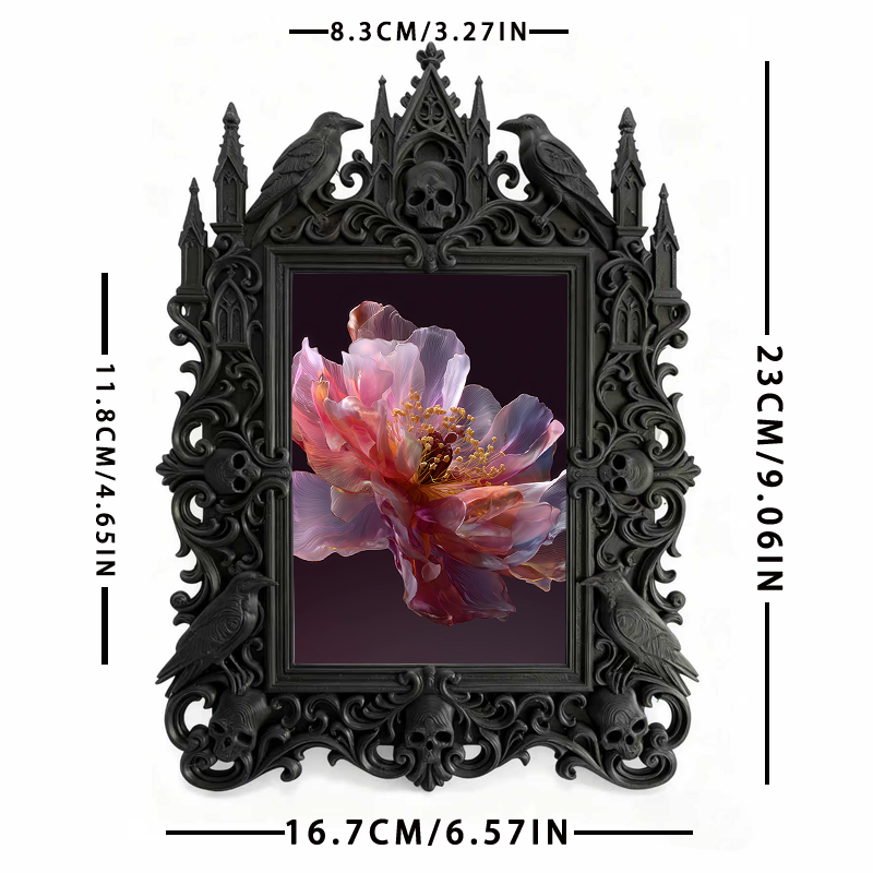 Rare-find Gothic Dark-style Photo Frame | Gothic Garage Storage Shelf Decor, Photo Ornament, Wall/Table Dual-use, Rustic Frame