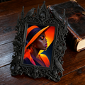 Luxe-dark-chic Gothic Dark-style Photo Frame | Dark Academia Bookcase Door Decor, Photo Ornament, Wall-mountable & Tabletop, Practical Frame