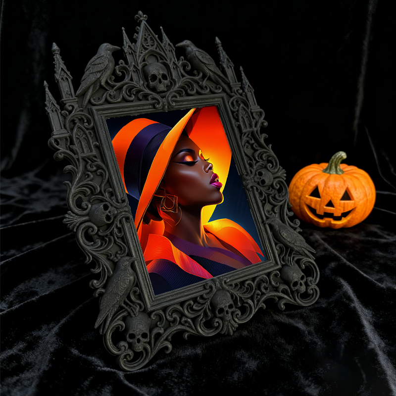 Luxe-dark-chic Gothic Dark-style Photo Frame | Dark Academia Bookcase Door Decor, Photo Ornament, Wall-mountable & Tabletop, Practical Frame