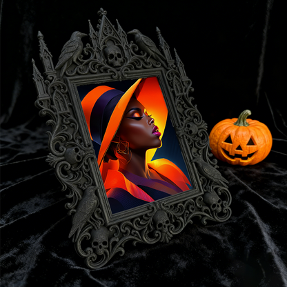 Luxe-dark-chic Gothic Dark-style Photo Frame | Dark Academia Bookcase Door Decor, Photo Ornament, Wall-mountable & Tabletop, Practical Frame