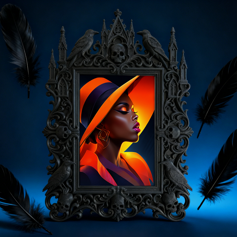 Luxe-dark-chic Gothic Dark-style Photo Frame | Dark Academia Bookcase Door Decor, Photo Ornament, Wall-mountable & Tabletop, Practical Frame