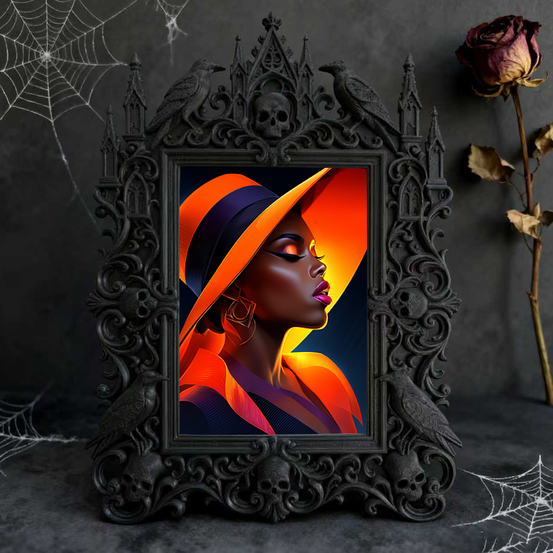 Luxe-dark-chic Gothic Dark-style Photo Frame | Dark Academia Bookcase Door Decor, Photo Ornament, Wall-mountable & Tabletop, Practical Frame