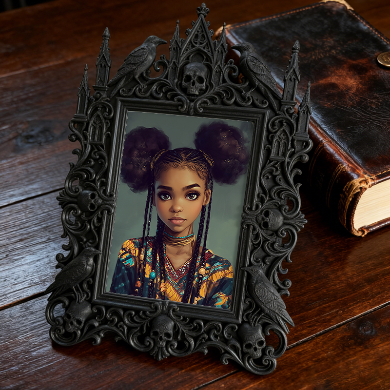 Hard-to-get Gothic Dark-style Photo Frame | Vampire LARP Themed Bedroom Wall Decor, Photo Ornament, Wall/Table Dual-use, Artistic Frame