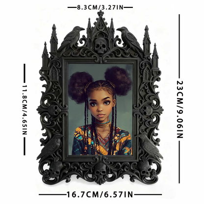 Hard-to-get Gothic Dark-style Photo Frame | Vampire LARP Themed Bedroom Wall Decor, Photo Ornament, Wall/Table Dual-use, Artistic Frame