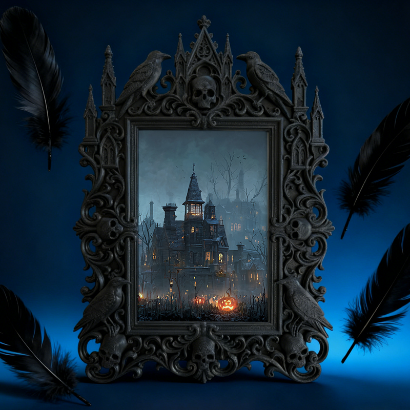 Highly-coveted Gothic Dark Frame | Punk Rock Merch Booth Decor, Eco-friendly