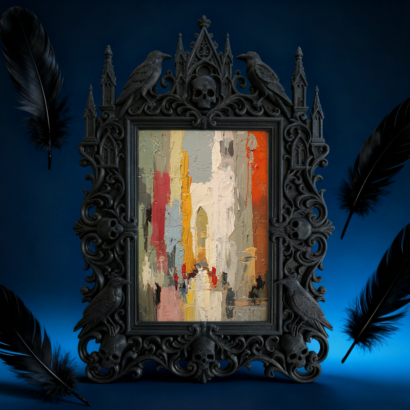 Exclusive-drop Gothic Dark Frame | Werewolf Camping Decor, Rustic, Portable