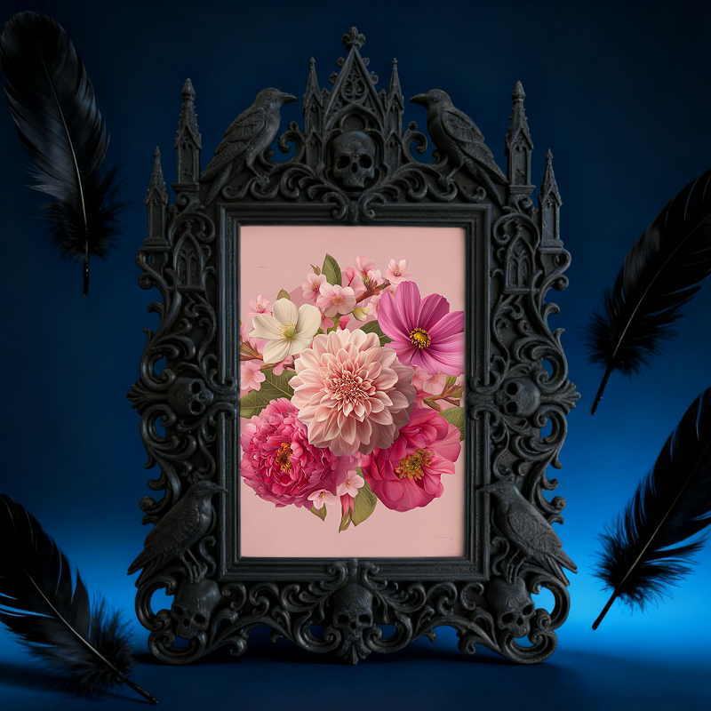 One-of-a-kind Gothic Dark Frame | Gothic Biker Shop Decor, Elegant