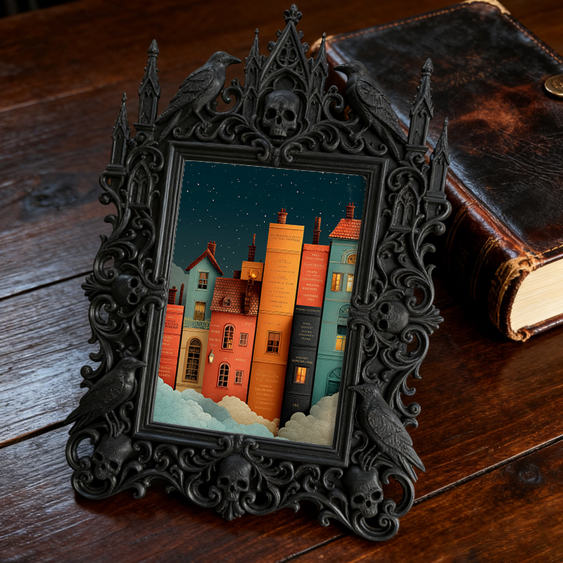 High-demand Gothic Dark Frame | Gothic Bar Counter Decor, Retro Plastic