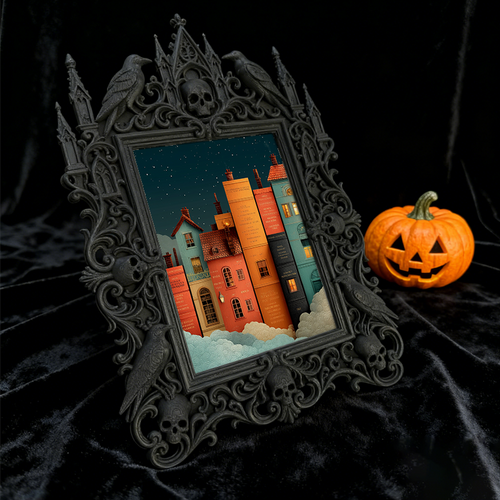 High-demand Gothic Dark Frame | Gothic Bar Counter Decor, Retro Plastic