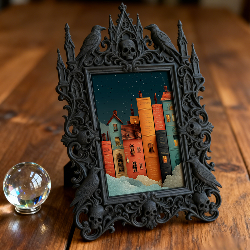 High-demand Gothic Dark Frame | Gothic Bar Counter Decor, Retro Plastic