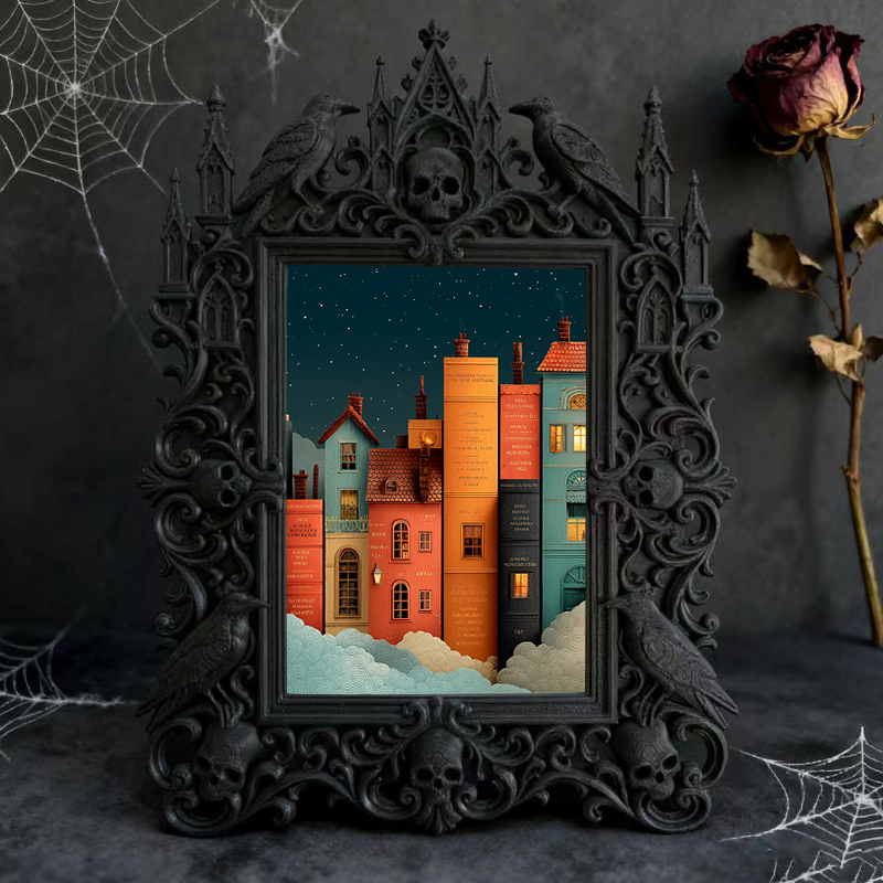 High-demand Gothic Dark Frame | Gothic Bar Counter Decor, Retro Plastic