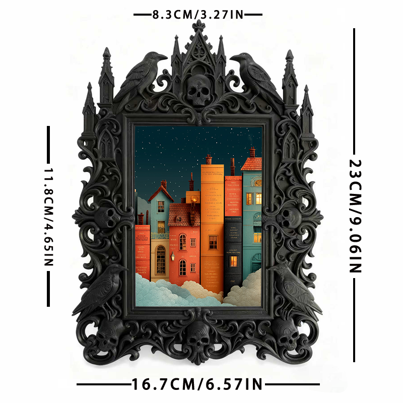 High-demand Gothic Dark Frame | Gothic Bar Counter Decor, Retro Plastic