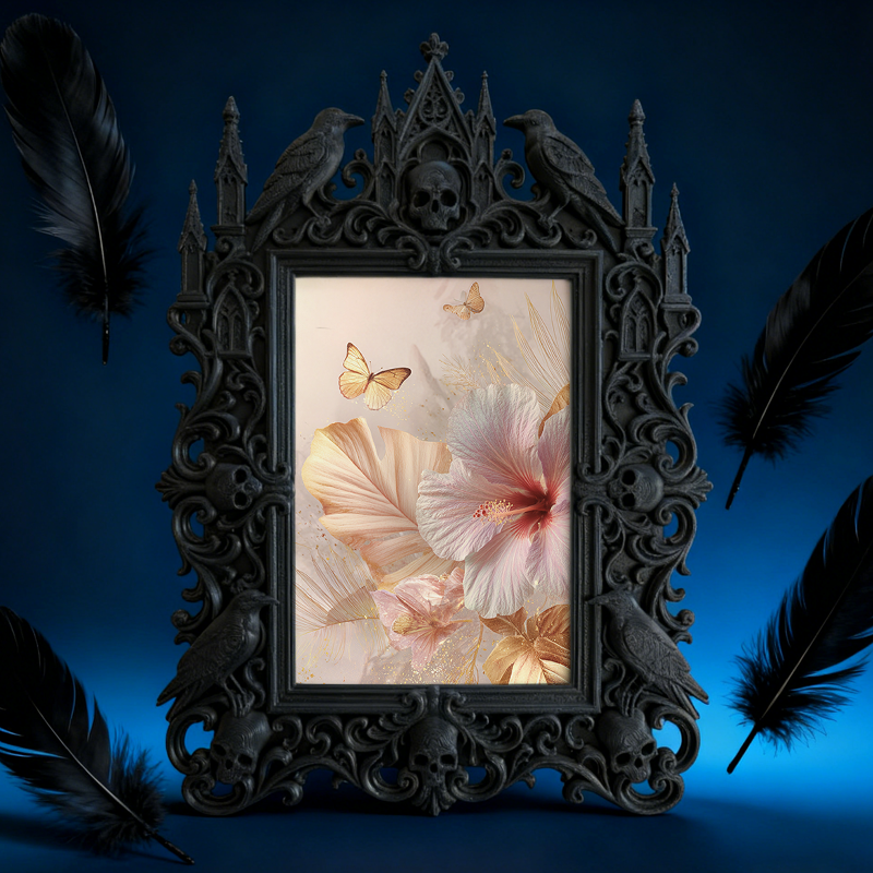 Edgy-cool Gothic Dark Frame | Dark Poetry Slam Decor, Minimalist
