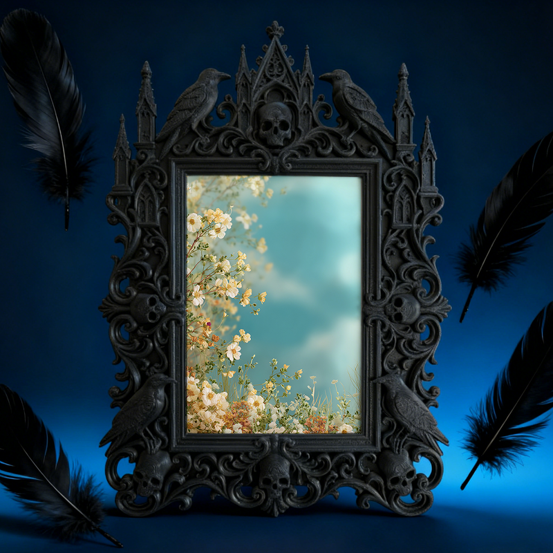 Viral-favorite Gothic Dark Frame | Gothic Attic Library Decor, Plastic