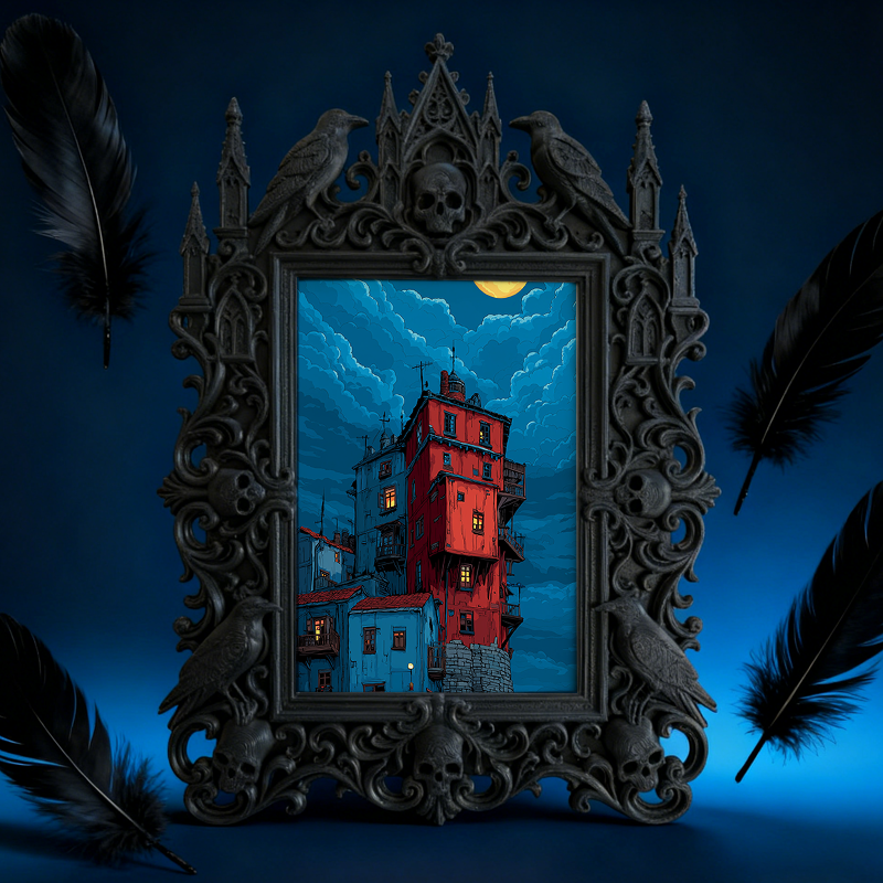 Insta-popular Gothic Dark Frame | Vampire Bedroom Decor, Lightweight