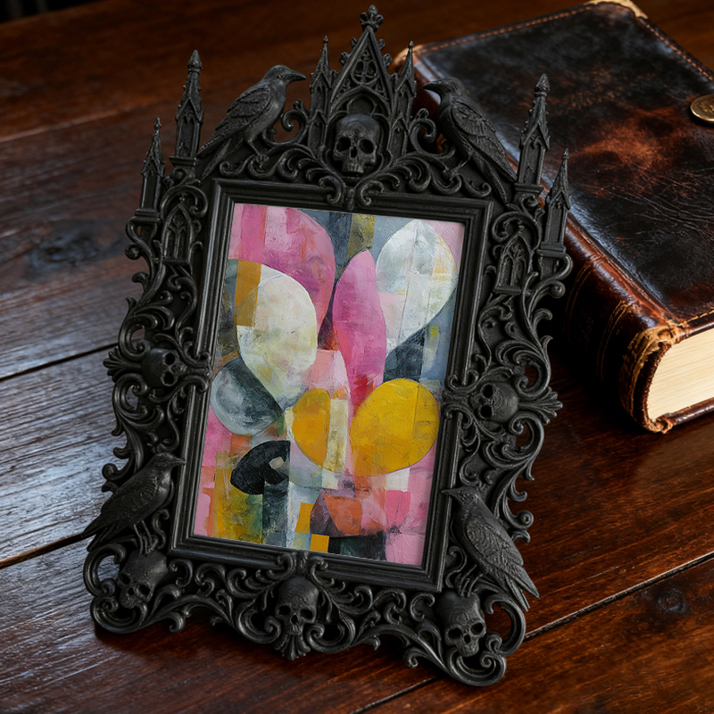 Reel-hit Gothic Dark Frame | Horror Fan Cave Shelf Decor, Minimalist