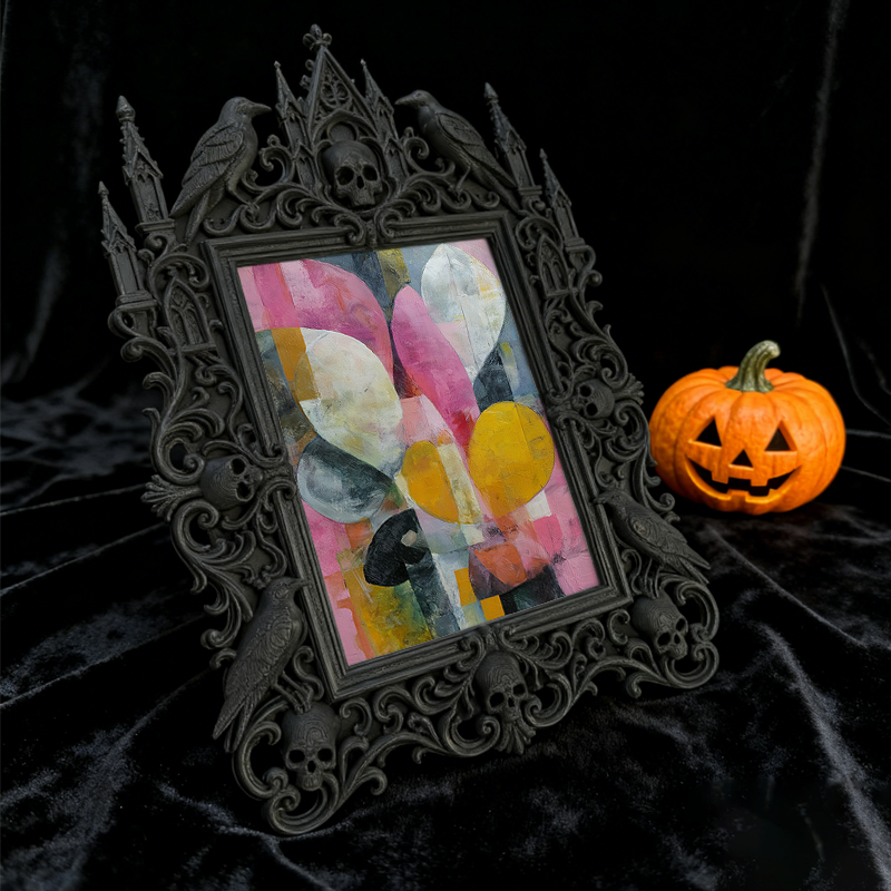 Reel-hit Gothic Dark Frame | Horror Fan Cave Shelf Decor, Minimalist