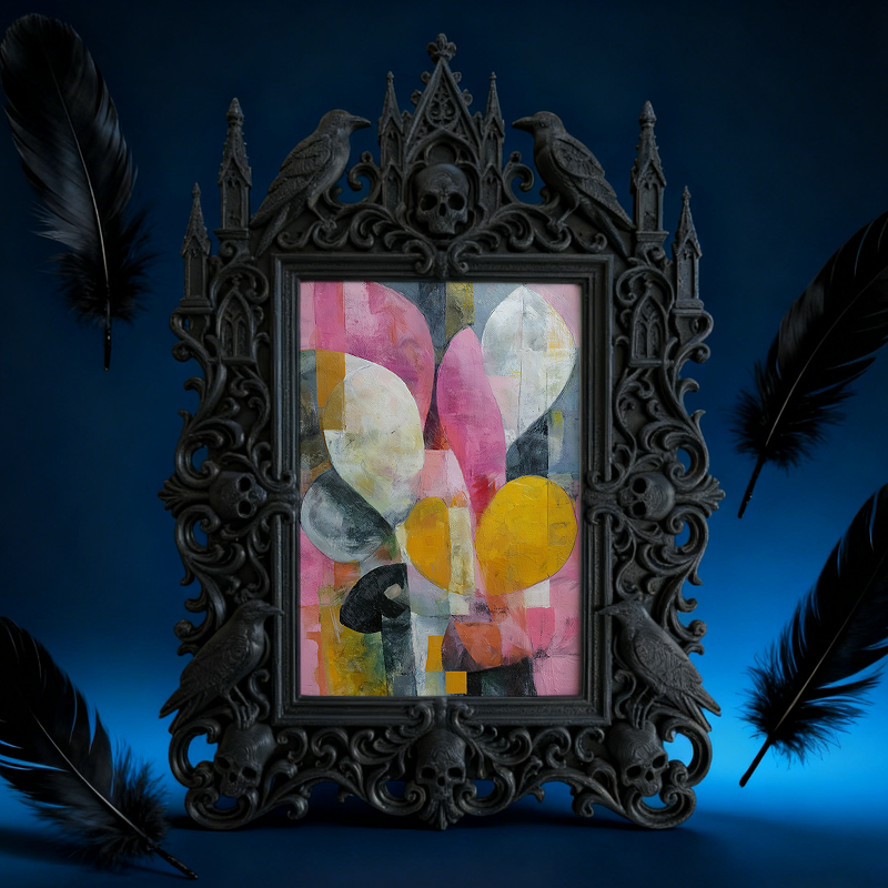 Reel-hit Gothic Dark Frame | Horror Fan Cave Shelf Decor, Minimalist