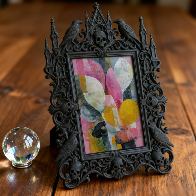 Reel-hit Gothic Dark Frame | Horror Fan Cave Shelf Decor, Minimalist