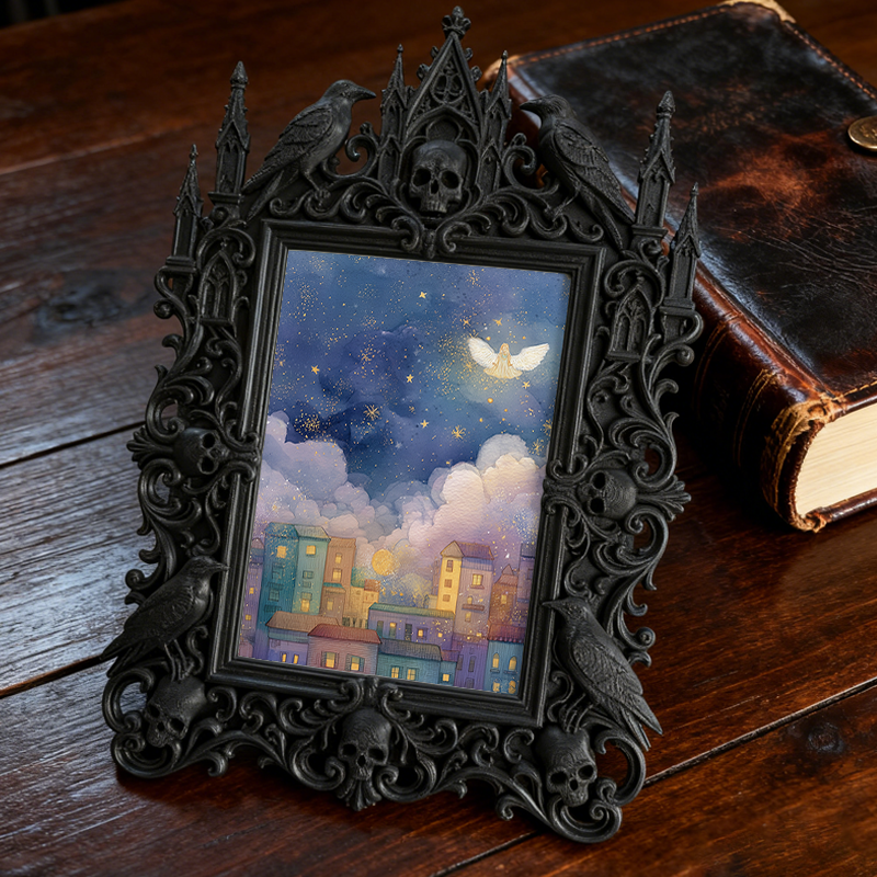 TikTok-viral Gothic Dark Frame | Gothic Leather Craft Shop Decor, Wall/Tabletop, Durable