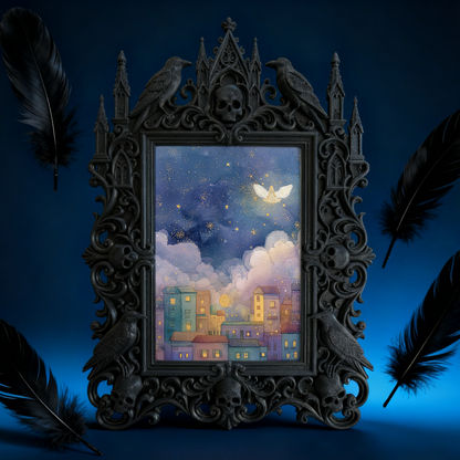 TikTok-viral Gothic Dark Frame | Gothic Leather Craft Shop Decor, Wall/Tabletop, Durable