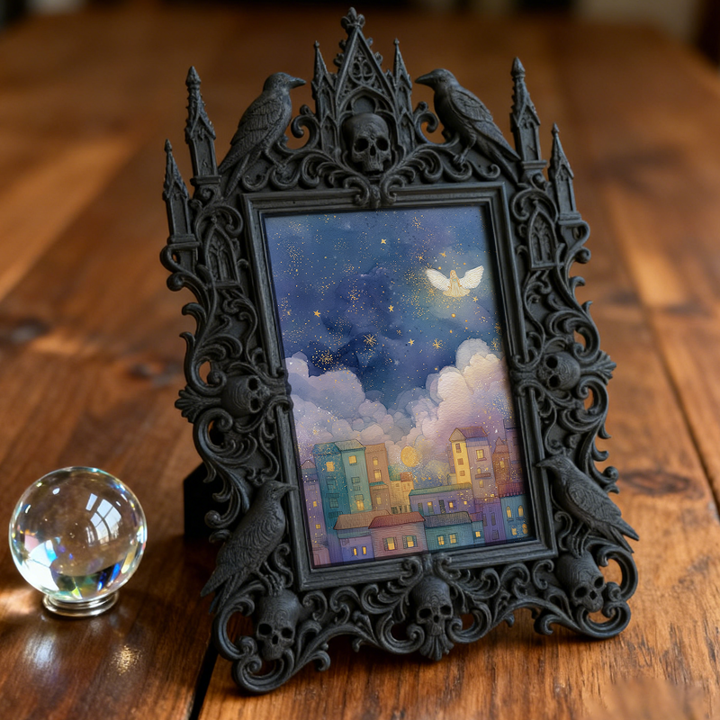 TikTok-viral Gothic Dark Frame | Gothic Leather Craft Shop Decor, Wall/Tabletop, Durable