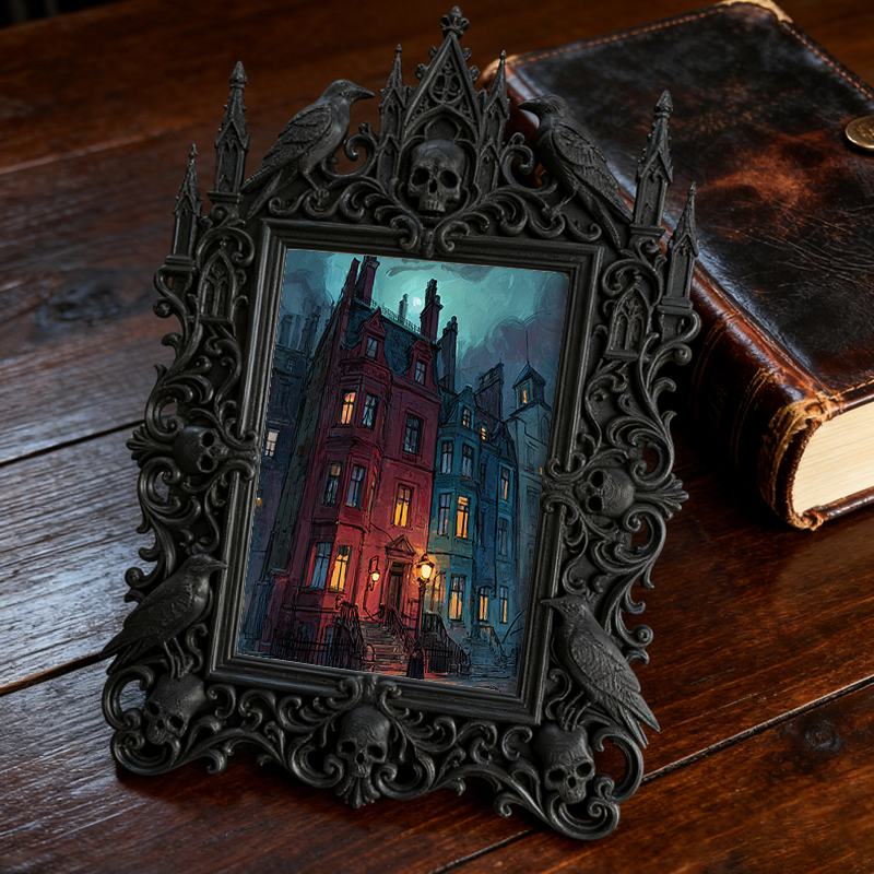 Trend-buzzing Gothic Dark Frame | Horror Comic Book Store Prop, Slim & Sturdy