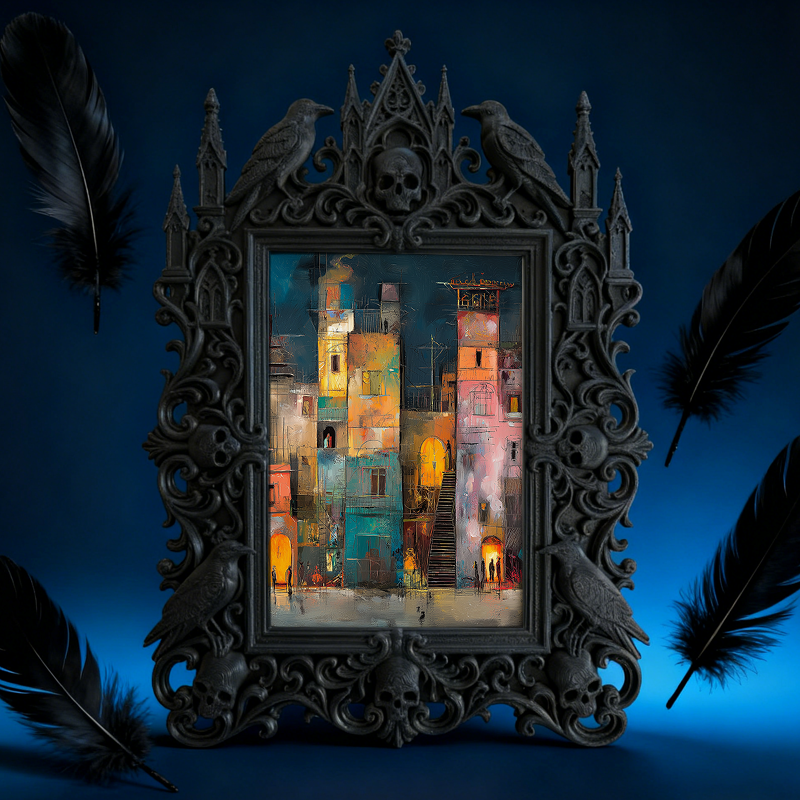 Rare-gem Gothic Dark Frame | Gothic Brow Salon Display, High-gloss