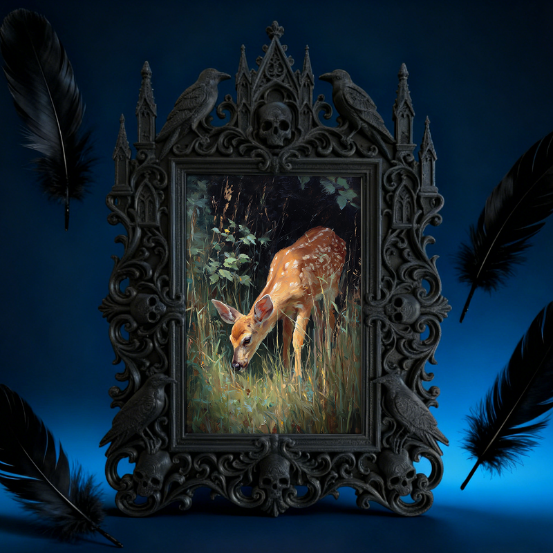 One-of-a-kind Gothic Dark Frame | Gothic Motorcycle Gear Shop Decor, Elegant