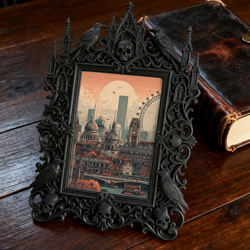 TikTok-trending Gothic Dark Frame | Vampire Themed Trivia Night Decor, Wall-mountable