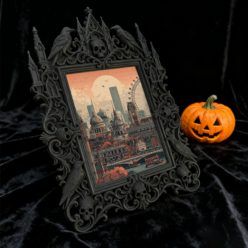 TikTok-trending Gothic Dark Frame | Vampire Themed Trivia Night Decor, Wall-mountable