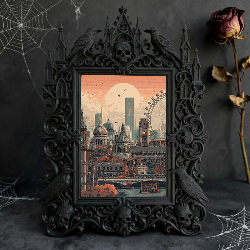 TikTok-trending Gothic Dark Frame | Vampire Themed Trivia Night Decor, Wall-mountable