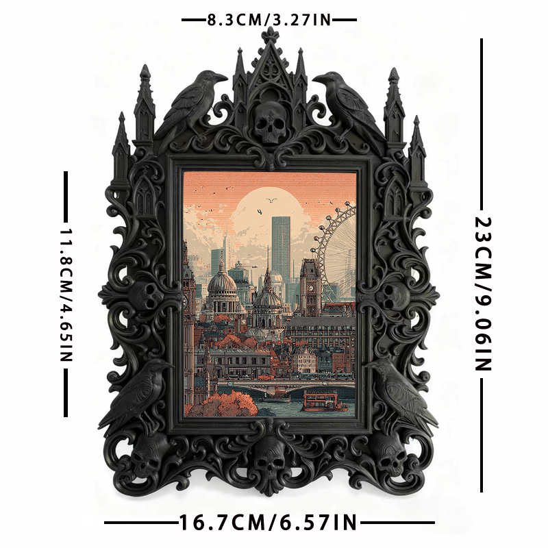 TikTok-trending Gothic Dark Frame | Vampire Themed Trivia Night Decor, Wall-mountable